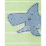 Pyjama 1 pièce sans pieds requin garçon - Coton