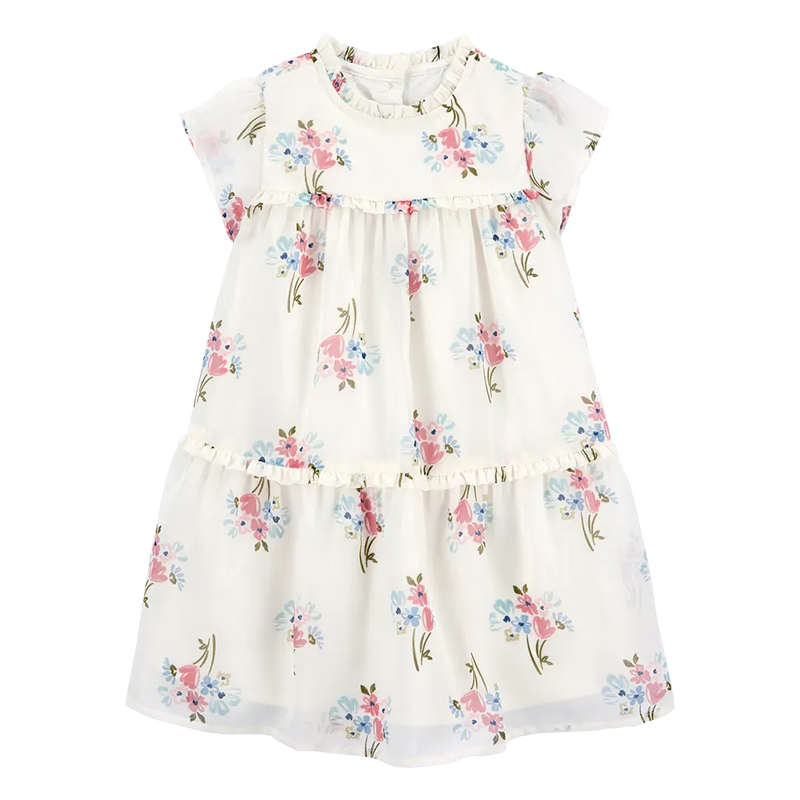 Carter's Girl's Short-Sleeve Tiered Dress - Floral