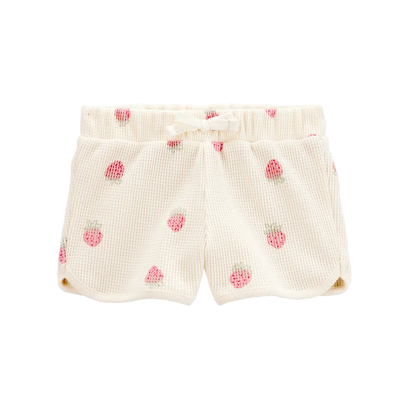 Short gofrado para niña Carter's - Marfil con fresas