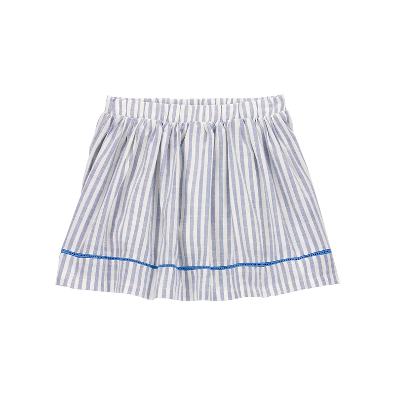 Falda short a rayas sin cierre para niña Carter's - Blanco y azul