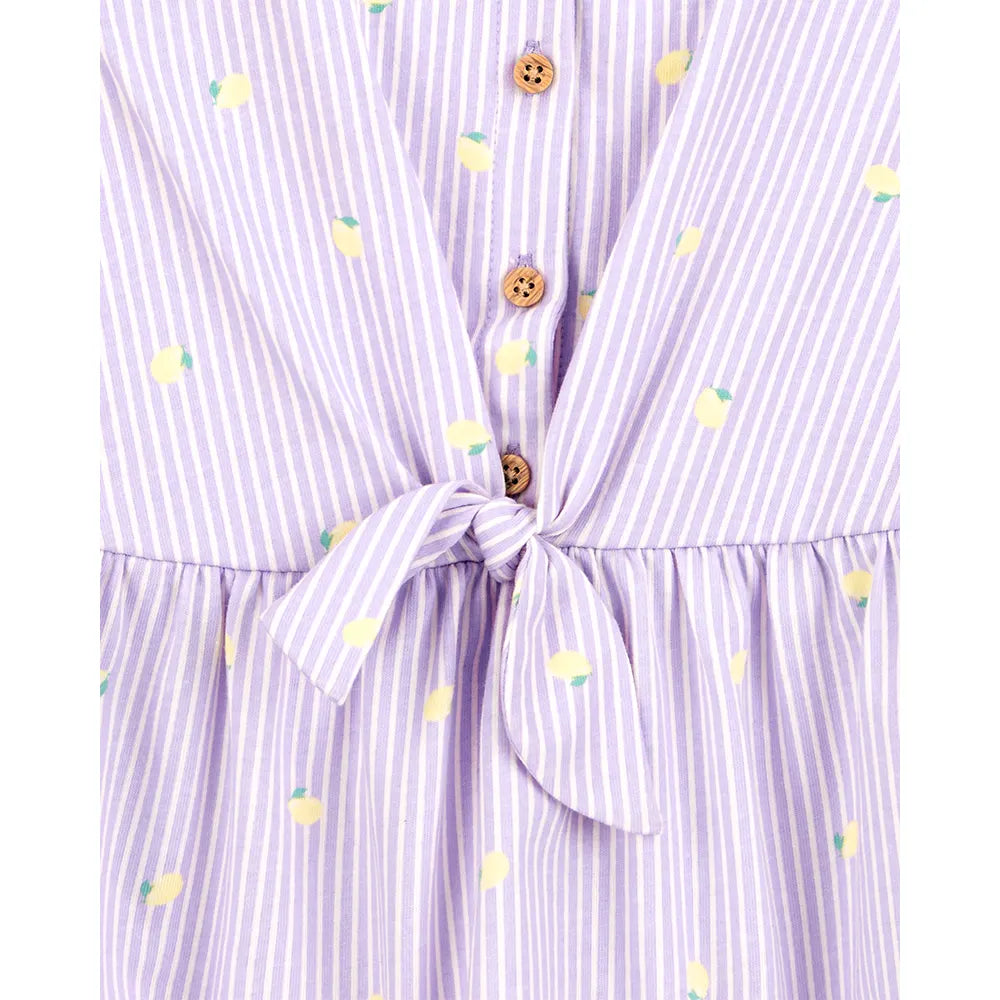 Robe-chemise Rayée Fille Carter's - Citron