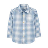 Chemise à carreaux manches longues garçon - Coton