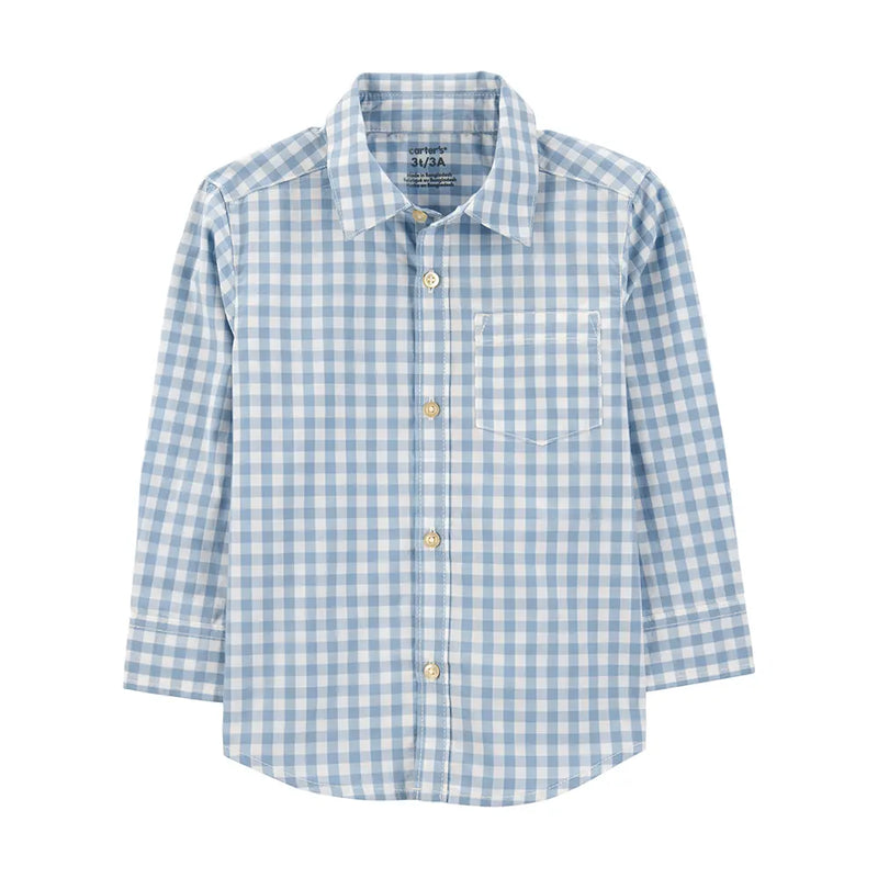 Chemise à Carreaux en Coton Garçon Carter's - Bleu