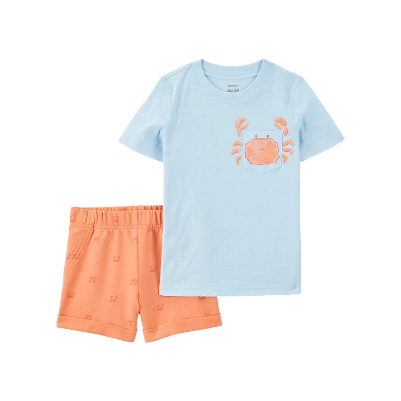 Carter's Boy's T-shirt & Shorts Set - Crab