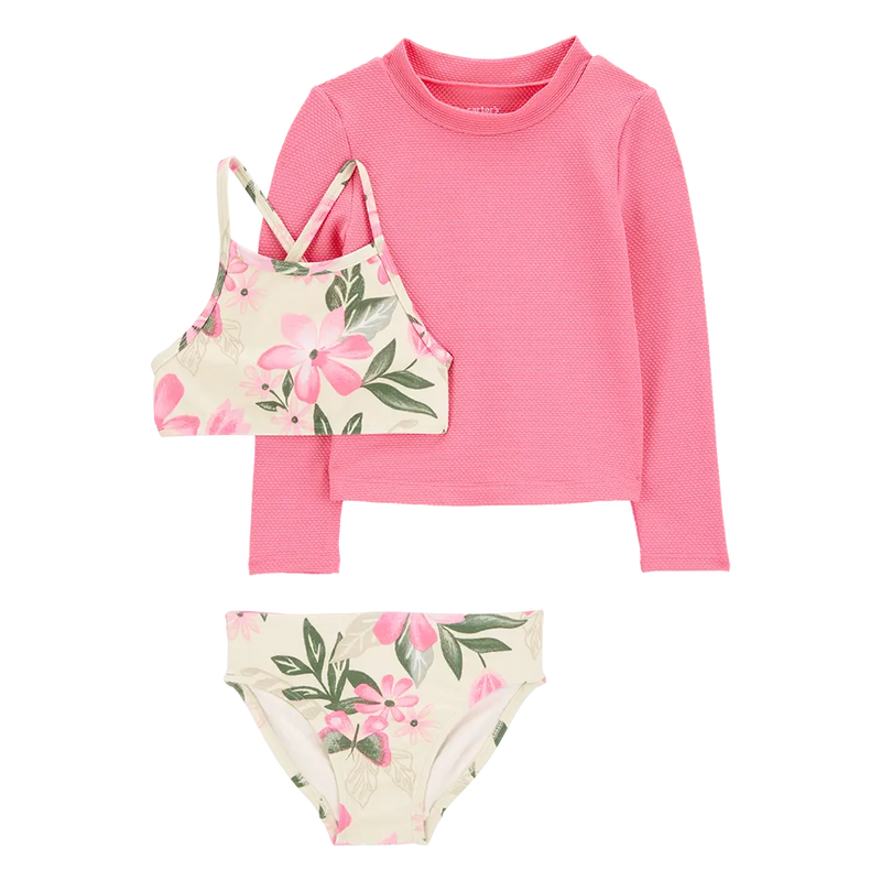 Maillot de Bain 3 Pièces Anti-UV Fille Carter's - Floral Rose