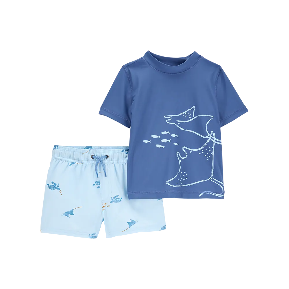 Maillot de Bain 2 Pièces Anti-UV Garçon Carter's - Bleu