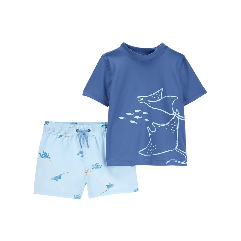 Traje de baño de 2 piezas anti-UV para niño Carter's - Azul