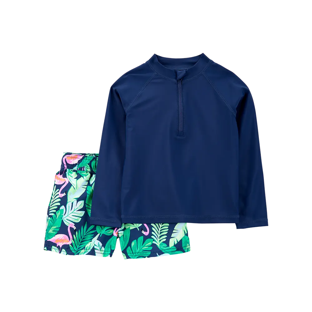 Ensemble maillot de bain anti-UV tropical garçon