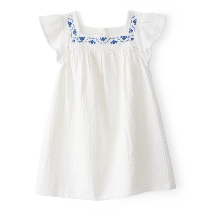 Carter's Solid Flutter-Sleeve Dress - White