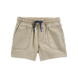 Short en sergé à enfiler pour garçon - Kaki
