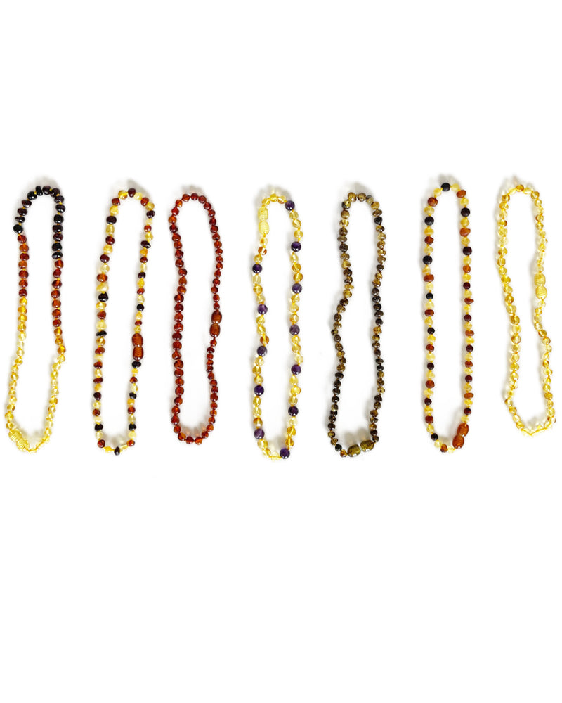 Collier Ambre avec Certificat d'authenticité pour bébé - Marron