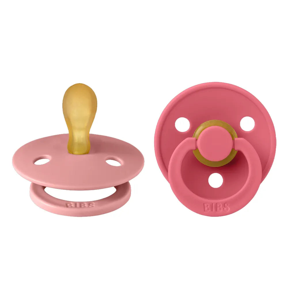 BIBS Lot de 2 Sucettes Symétrique – Rose Poudré/Corail