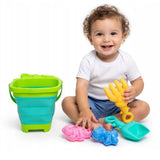 Kit de playa con cubo plegable y cocodrilo 3A+