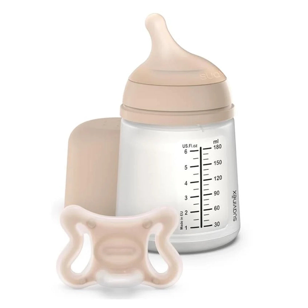 Suavinex Kit de Démarrage Zero.Zero Biberon 180ml + Sucette 2/2 Mois
