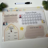 O Rayon Des Kids Ramadan Bord - Calendrier du Ramadan en Plexiglass (Aimants + Feutre)