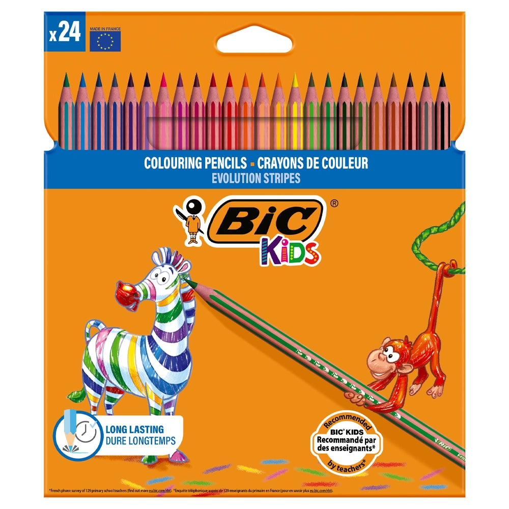 Boîte de 24 Crayons de couleur Evolution Bic Kids