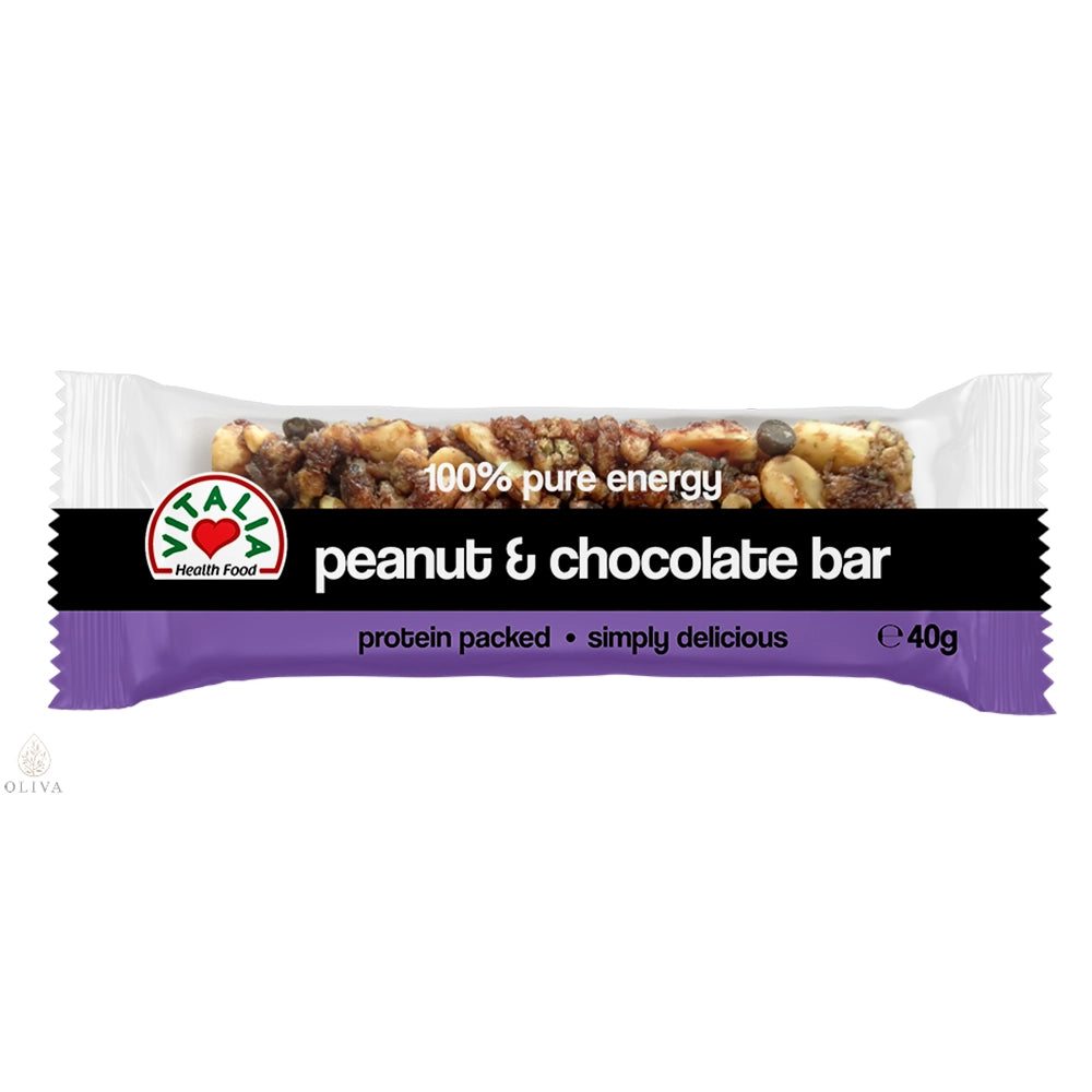 Vitalia Health Food Energy Bar With Peanut & Dark Chocolate - 40g