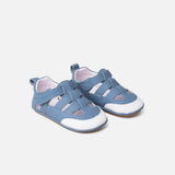Cuteshez Sandalias para primeros pasos de cuero suave - Azul