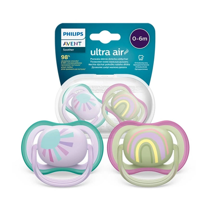 Philips Avent Pack of 2 Ultra Air Pacifiers 0-6m Girl
