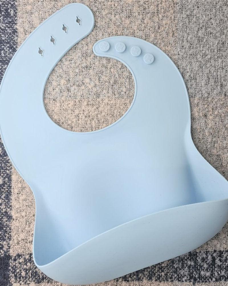 Bavoir MINIKOIOI en Silicone Avec Tour du Cou - Bleu