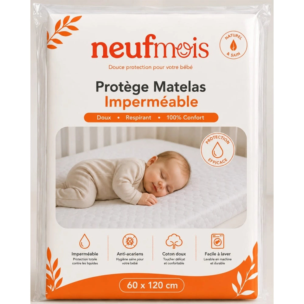 Neuf Mois Protège Matelas Imperméable 60x120 cm