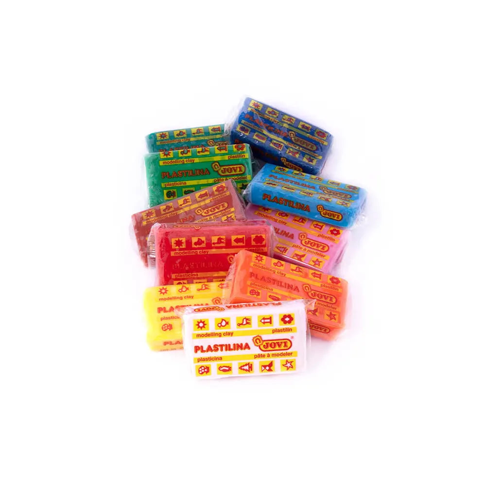 Jovi Plateau de 10 Pains de Pâte à Modeler 50g - Couleurs Assorties