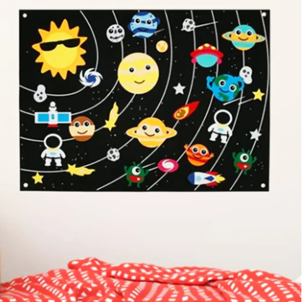 Tapiz Mural Educativo de Fieltro - Tema Espacial