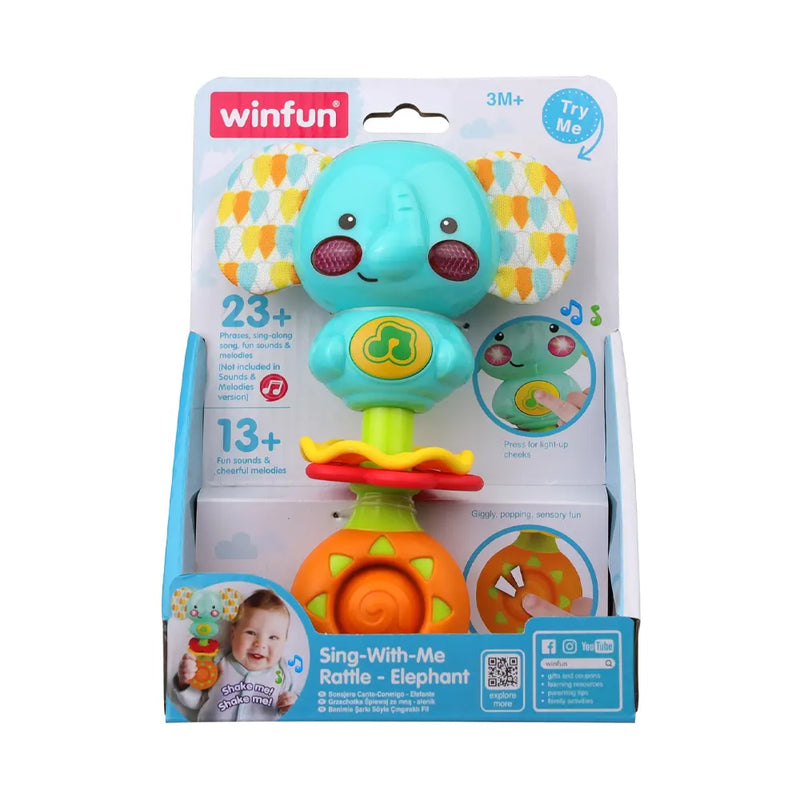 WinFun Sing-With-Me Musical Elephant Rattle – 3M+