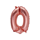 Globo de Número 0 Oro Rosa – 36cm
