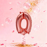 Globo de Número 0 Oro Rosa – 36cm