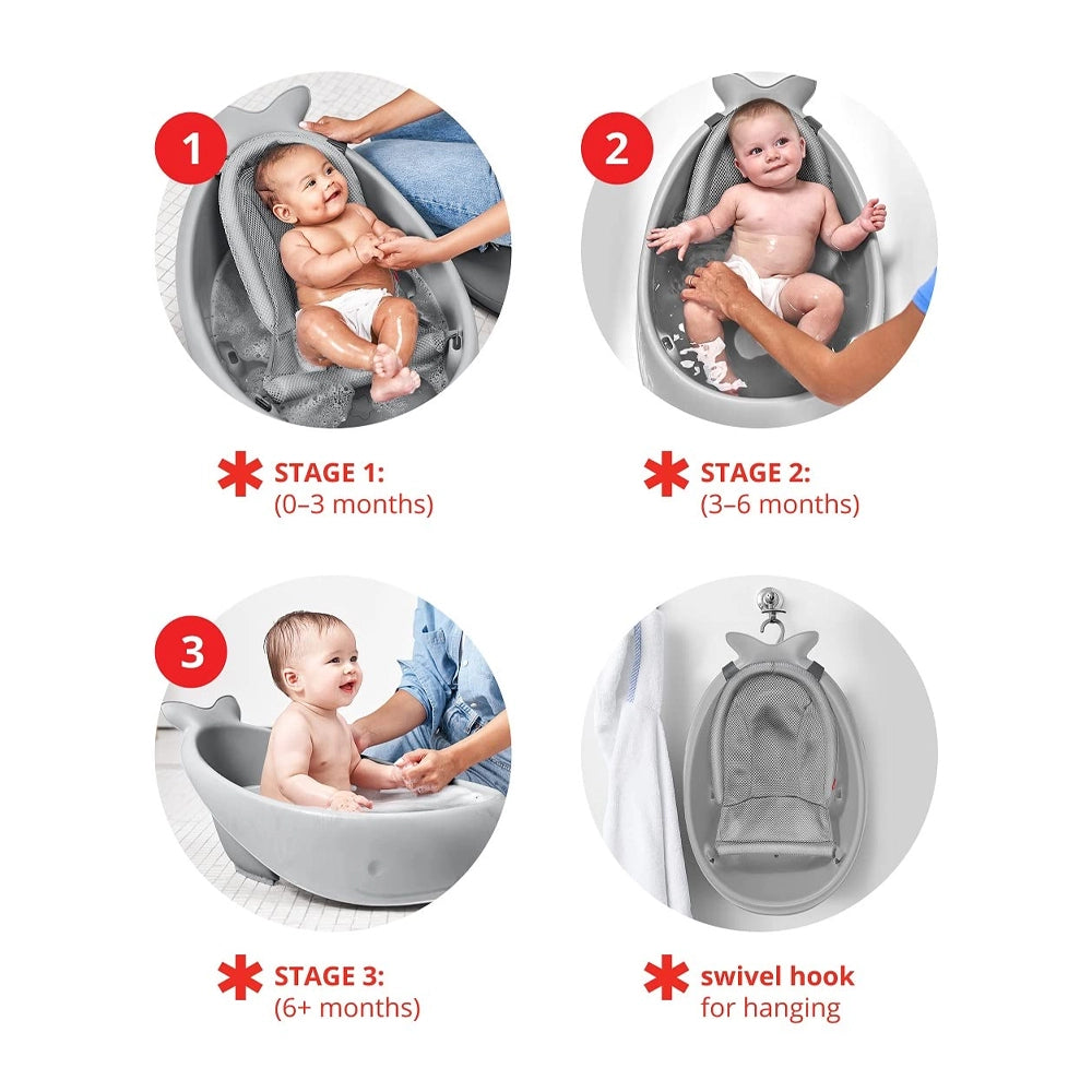 Skip Hop Baignoire Moby Smart Sling 3 Étapes - Gris