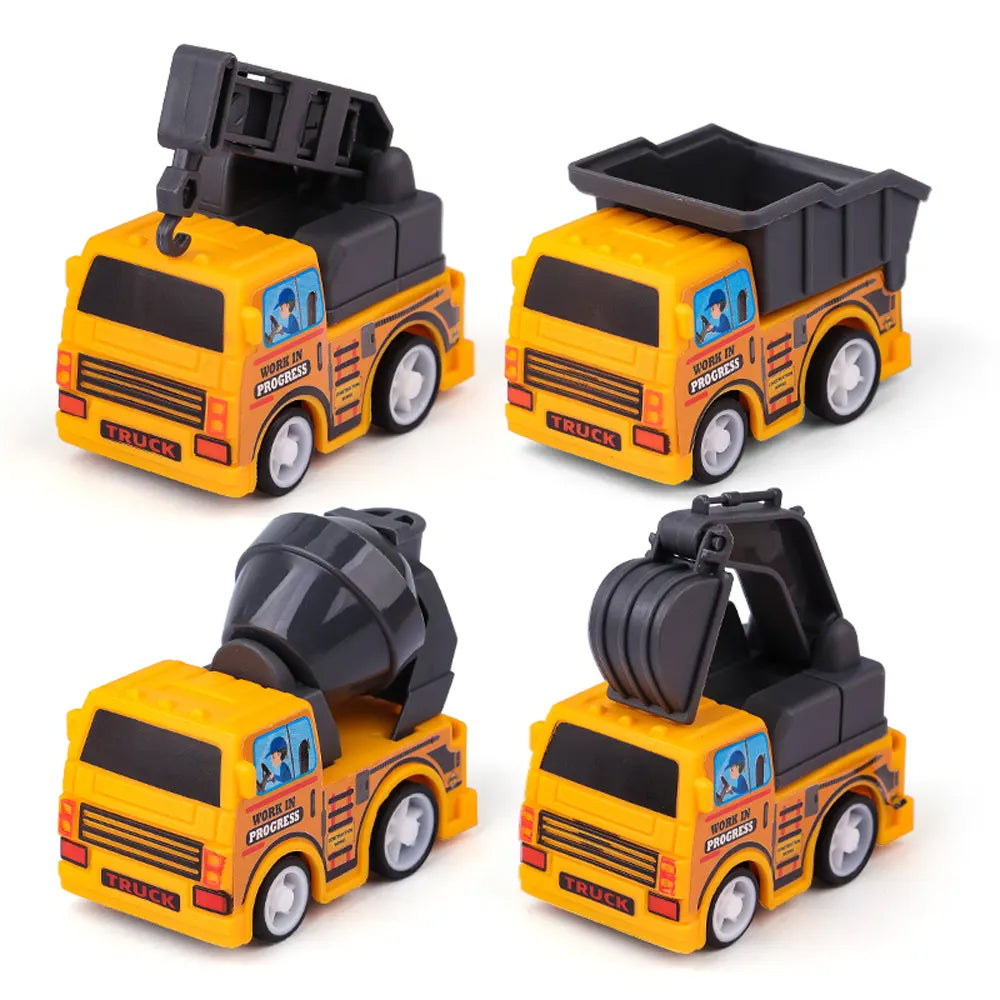 Lot de 4 Véhicules de Construction à Friction - 3A+