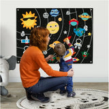 Tapiz Mural Educativo de Fieltro - Tema Espacial