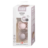 BIBS Lot de 2 Sucettes Symétriques Suprème Silicone - Blossom/Lilas Foncé