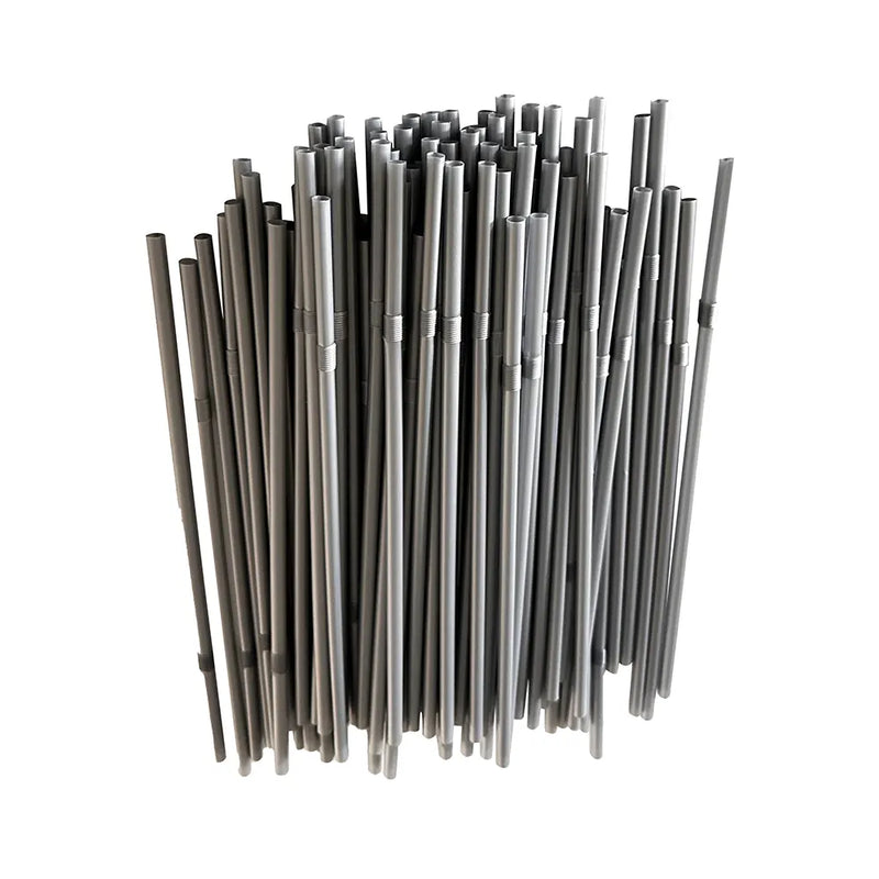 80-Pack Plastic Straws - Gray