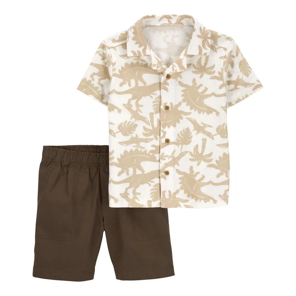 Ensemble 2 Pièces Chemise Boutonnée & Short Carter's - Dinosaure