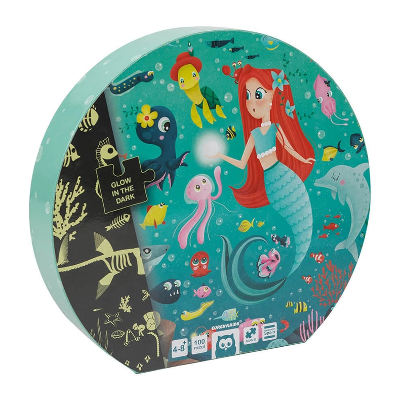 Eurekakids Glow-in-the-Dark Giant Puzzle 100 Pieces 4Y+ - Mermaids