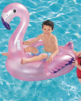 Bestway Bouée Gonflable Chevauchable Flamant Rose
