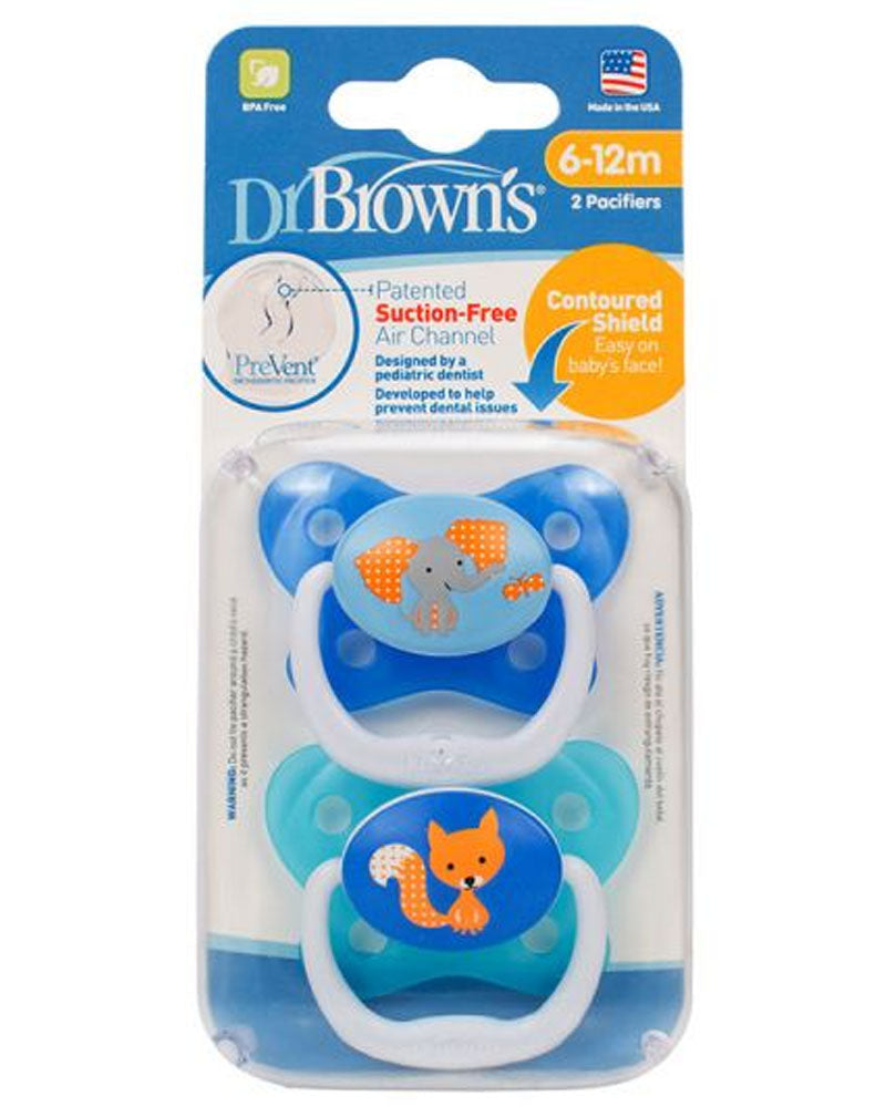 Dr. Brown's Pack de 2 Sucettes BUTTERFLY SHIELD Stage2 6-12M - Blue