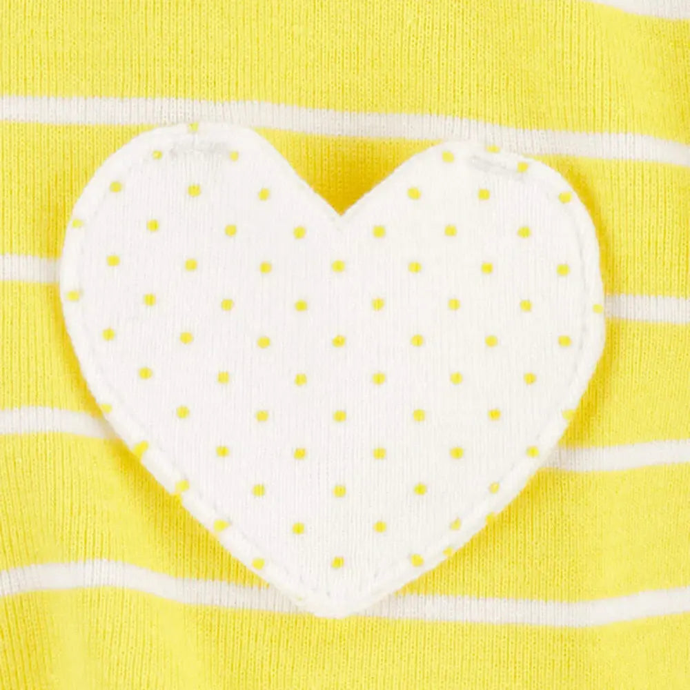 Barboteuse en Coton Carter's - Cœur Jaune