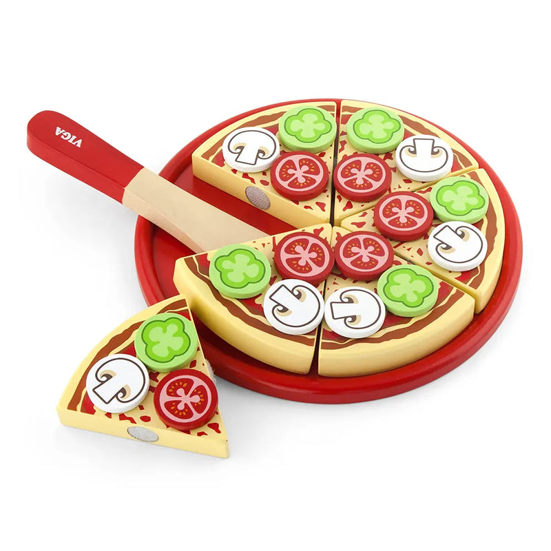 Viga Toys Pizza en Bois – 18M+