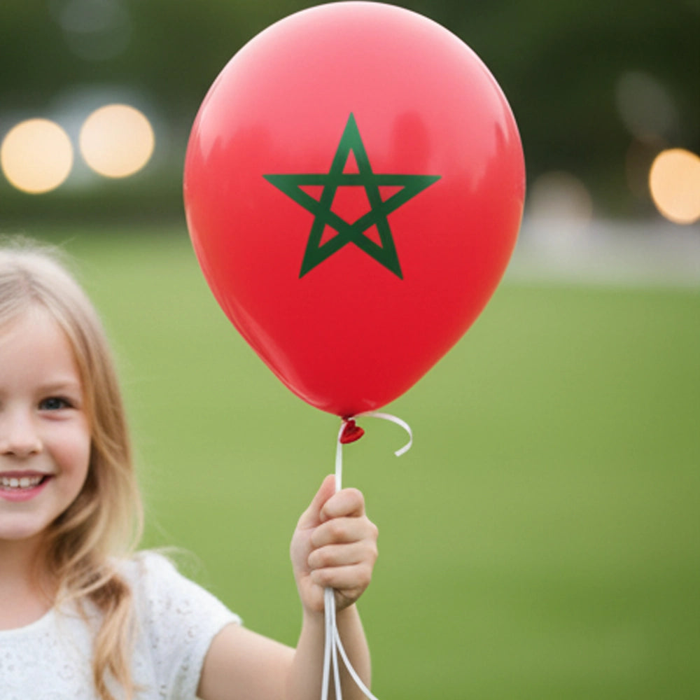 Lot de 10 Ballons – Drapeau du Maroc