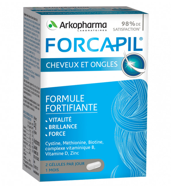 Boîte Forcapil Cheveux et Ongles Arkopharma, 60 gélules