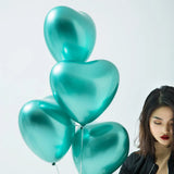 مجموعة من 50 بالون قلب كروم أخضر - 30 سم