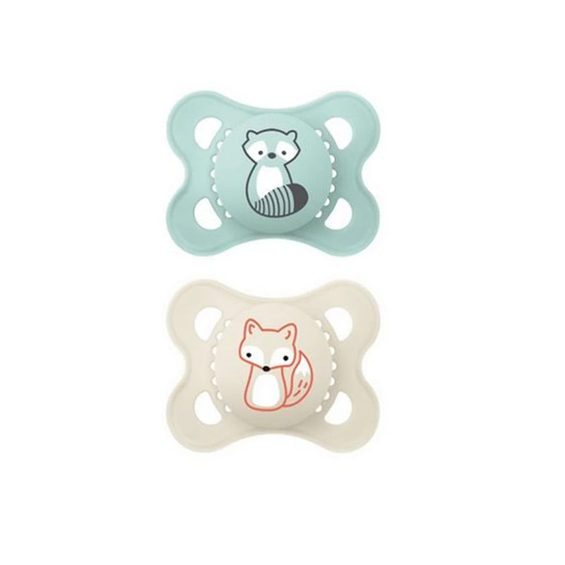 Set of 2 MAM Original Pacifiers 0-6 months - Raccoon & Fox