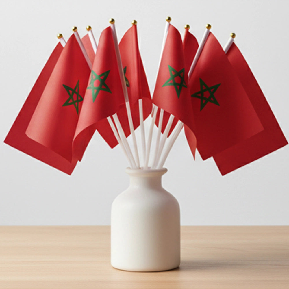 Petit Drapeau du Maroc en Tissu – 20 × 30 cm