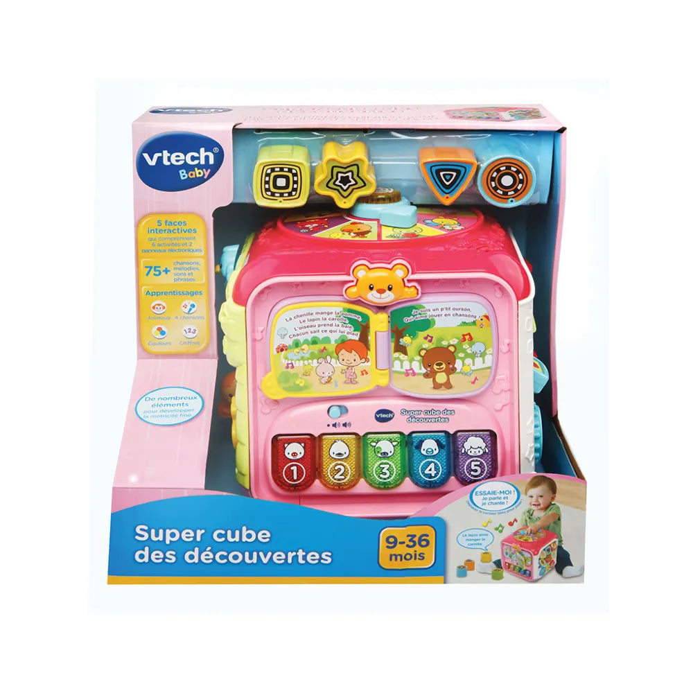 Vtech Super Cubo de Descubrimientos 6M+ - Rosa