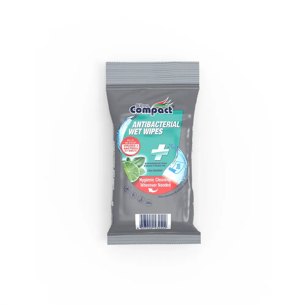 Ultra Compact Pack de 3 Lingettes Antibactériennes 15 Pièces