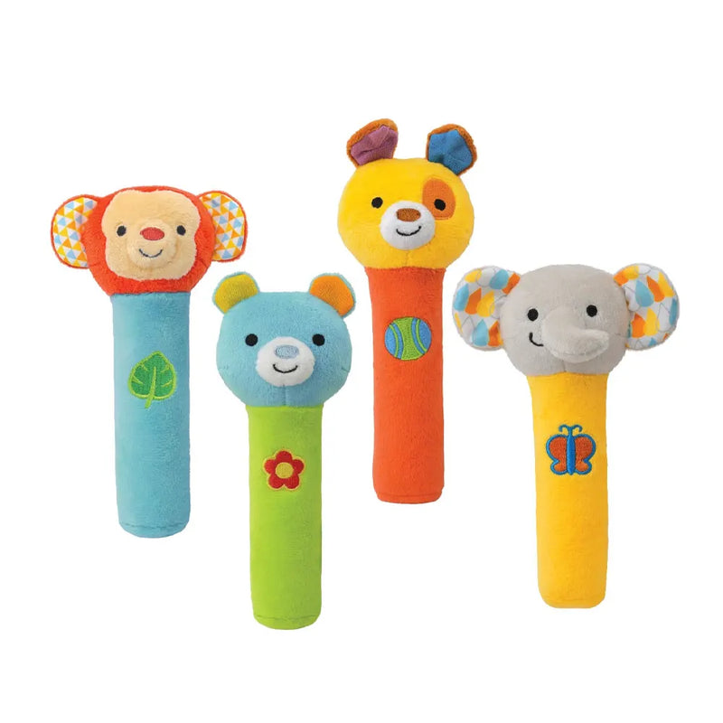 WinFun Squeak 'N Shake Plush Stick Rattle – 6M+