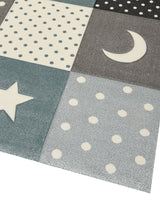 Tapis Rectangulaire Minikids Un Amour de Tapis - Bleu & Noir & Crème